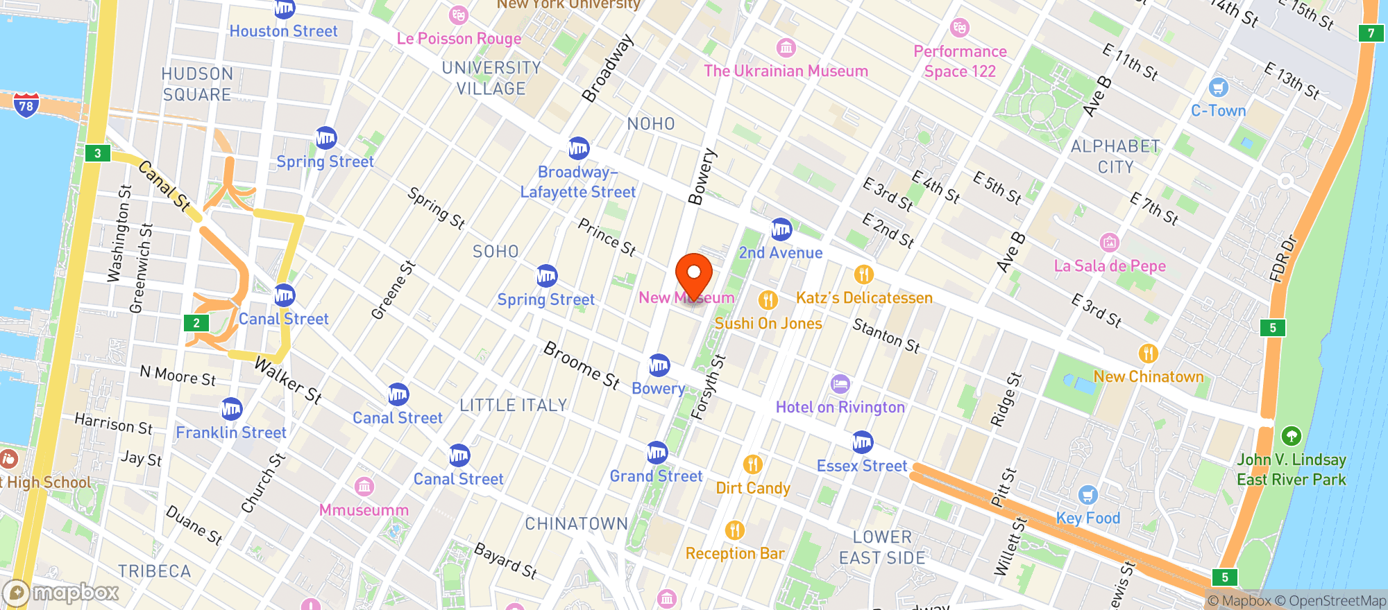 Map showing Freemans