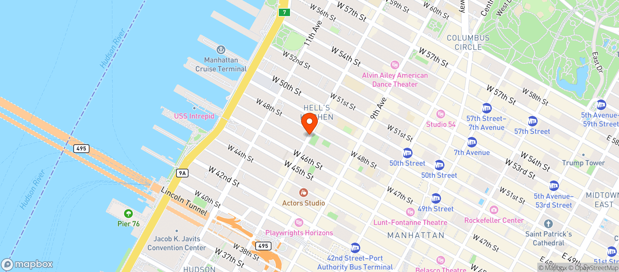 Map showing Hardware Bar