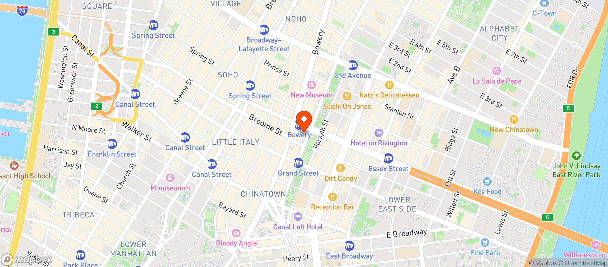 Map showing Jade & Clover