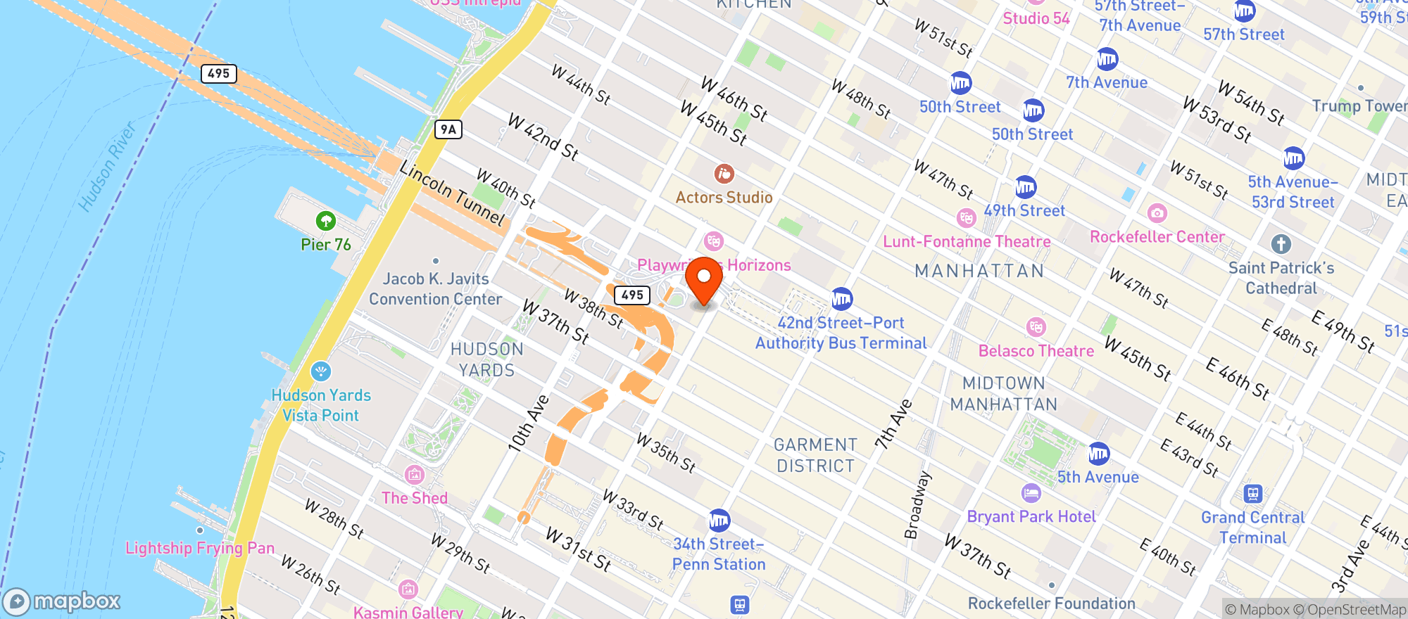 Map showing HELLS KITCHEN DELI & GRILL
