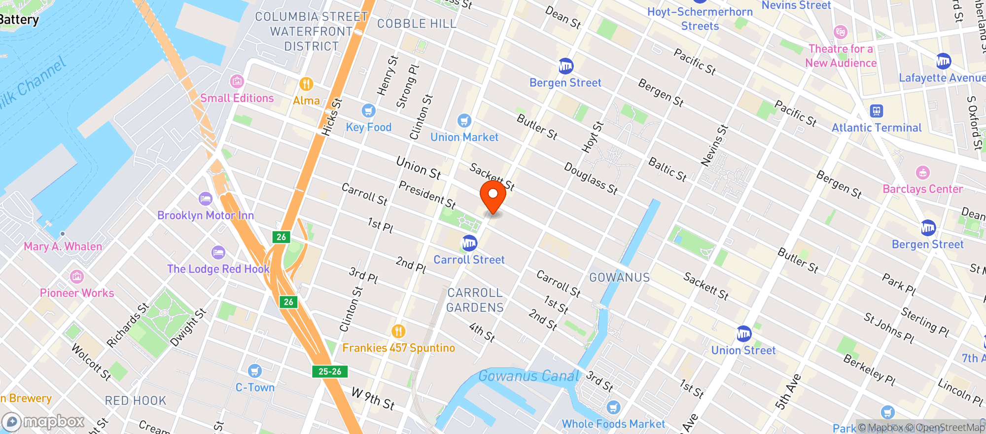 Map showing Smith & Vine