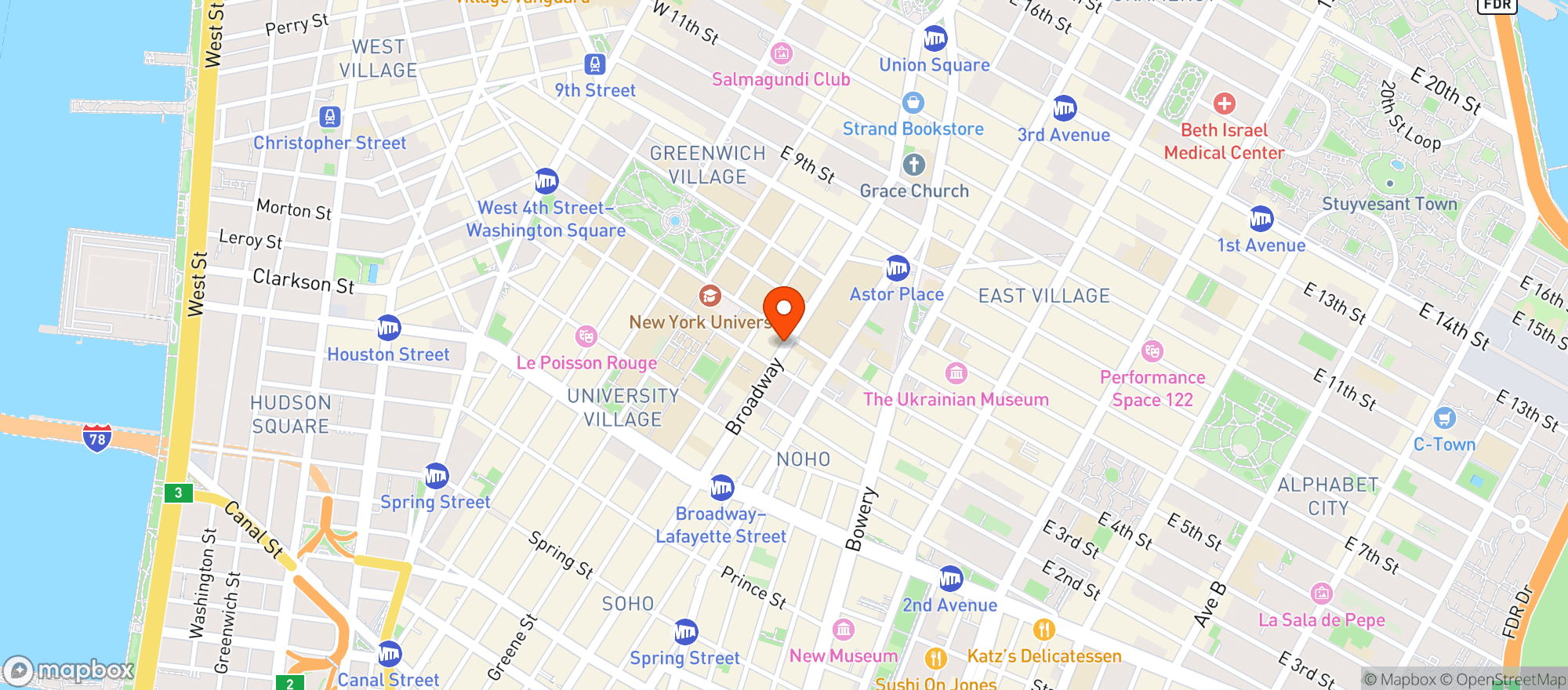 Map showing Broadway Marketplace