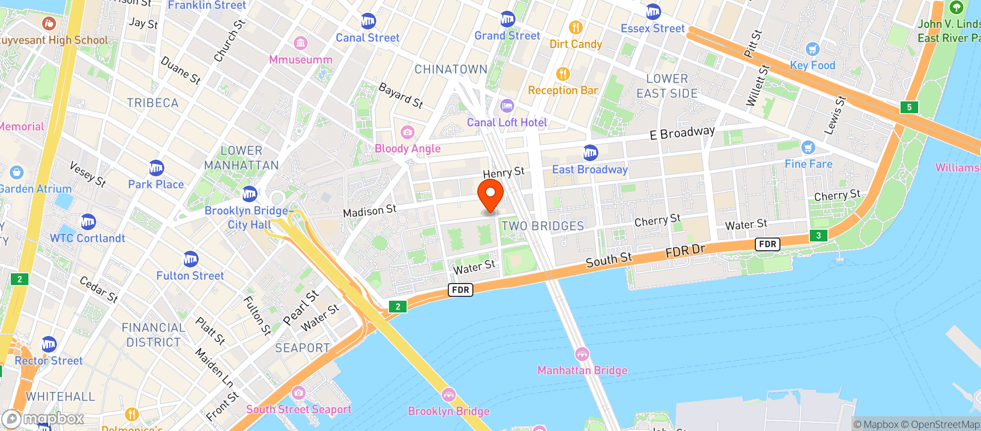 Map showing Tinto Cafe And Bar