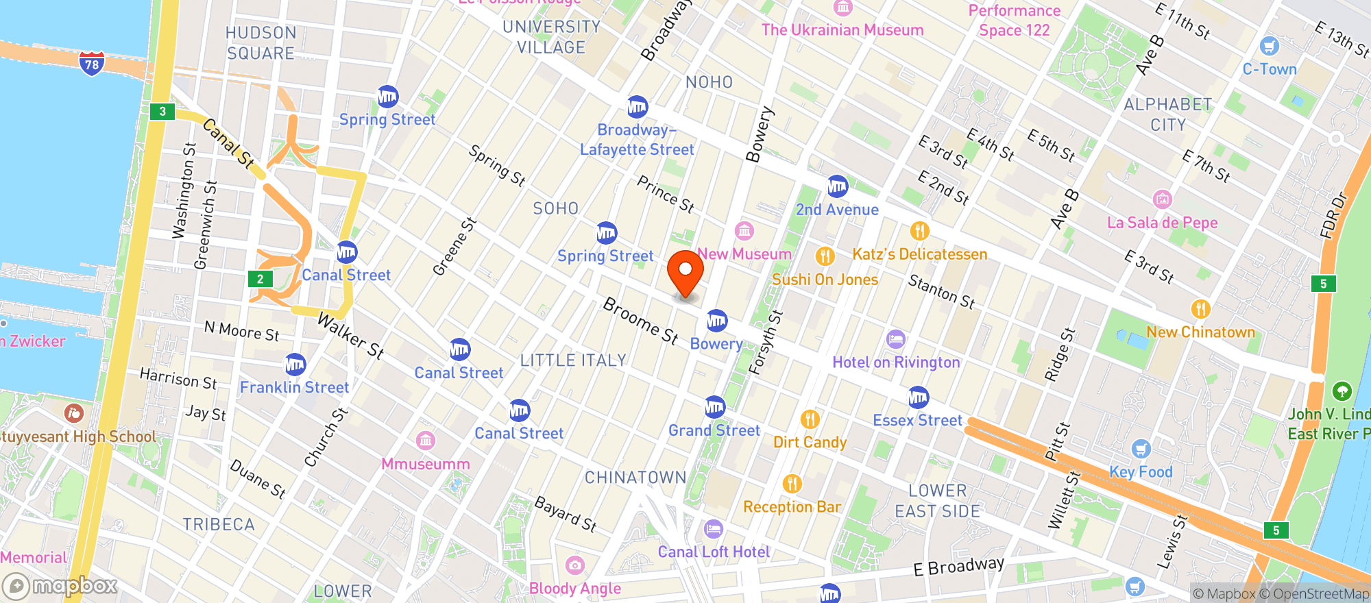 Map showing The Butchers Daughter