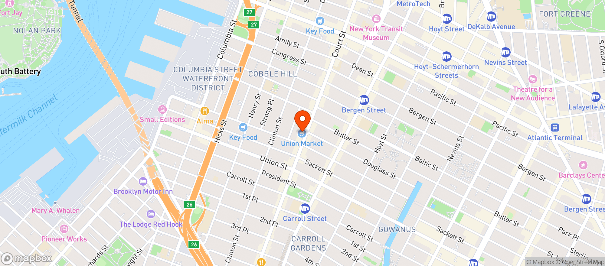 Map showing Union Market