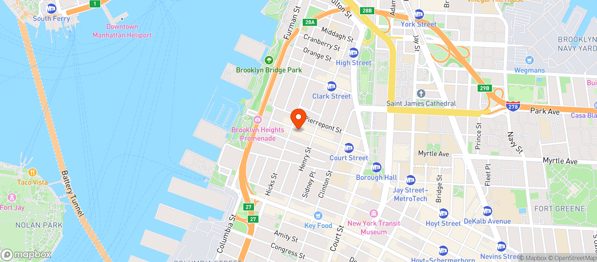 Map showing Key Food Store