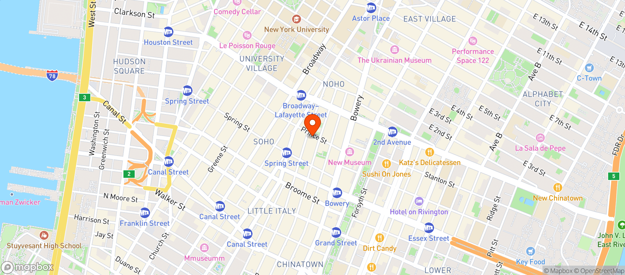 Map showing Soho Garden