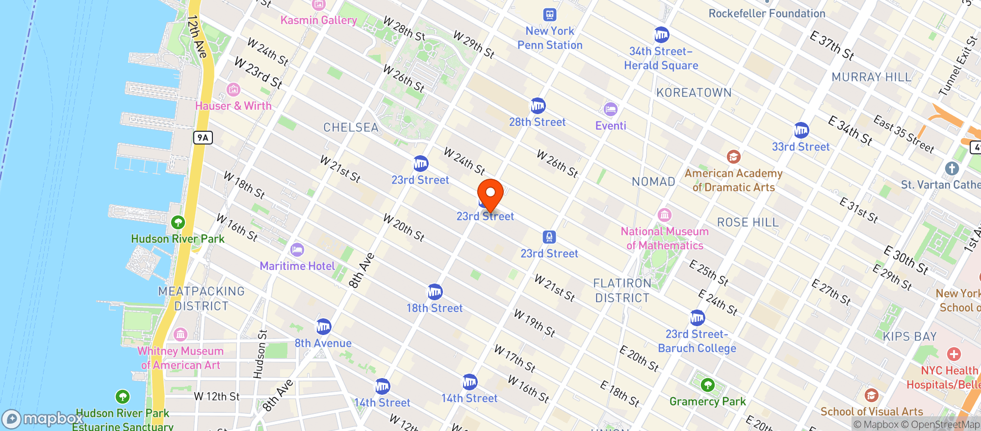 Map showing Westside Market