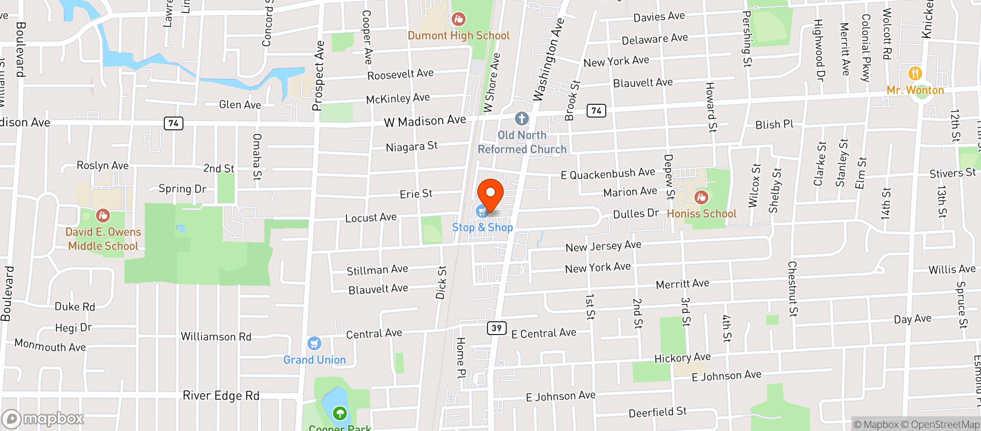 Map showing Stop & Shop