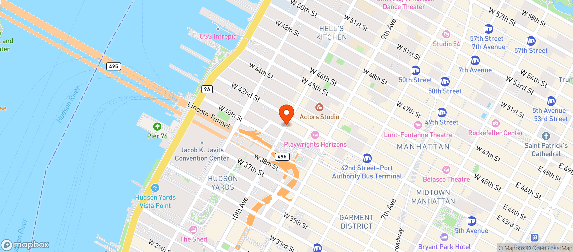 Map showing Yotel