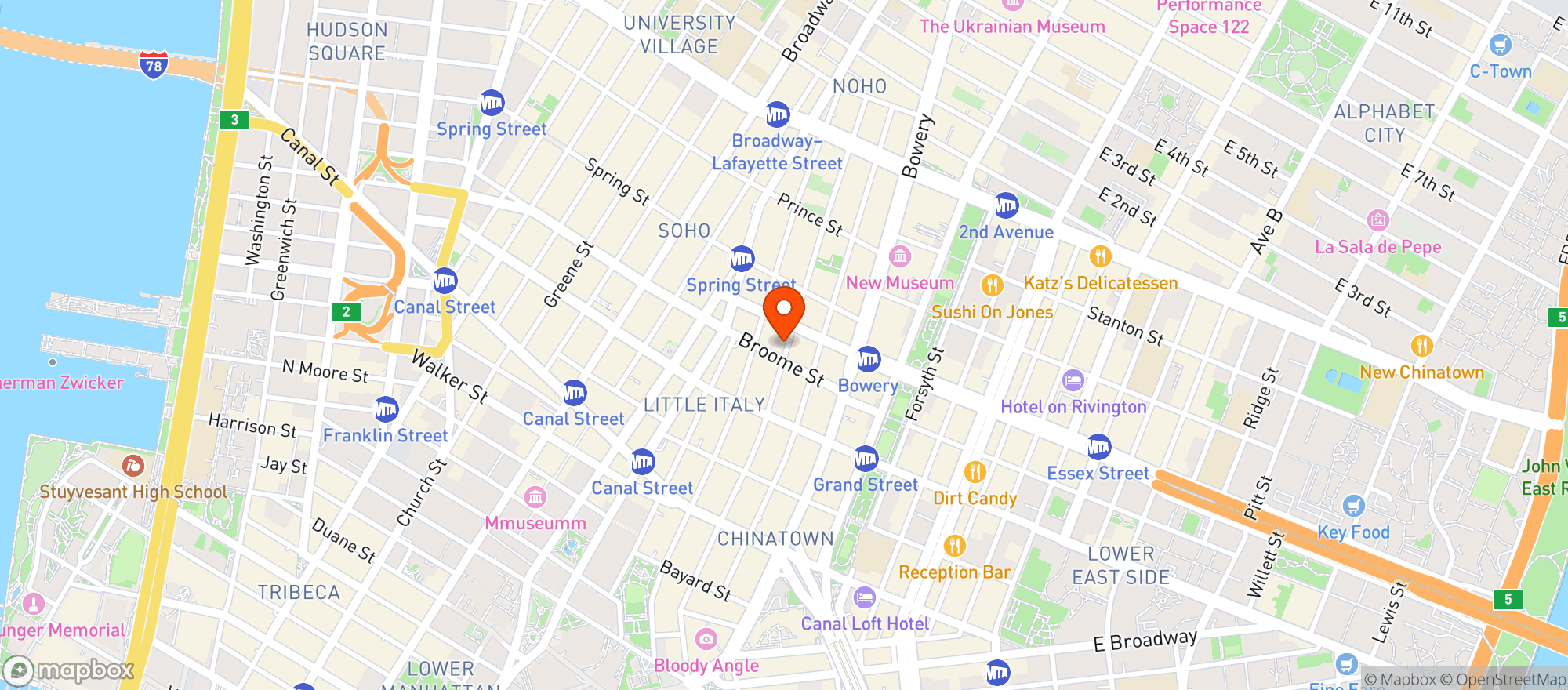 Map showing Spirited Away