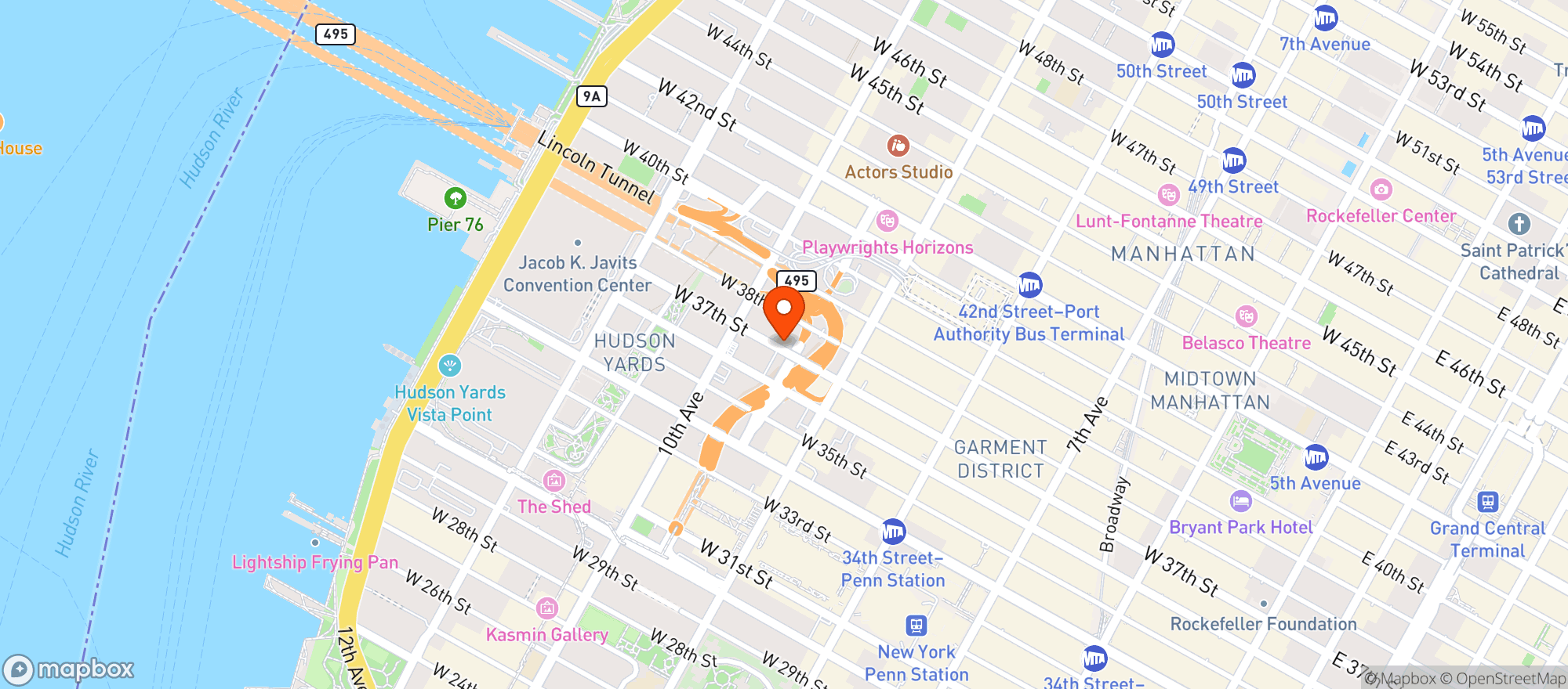 Map showing Brooklyn Fare
