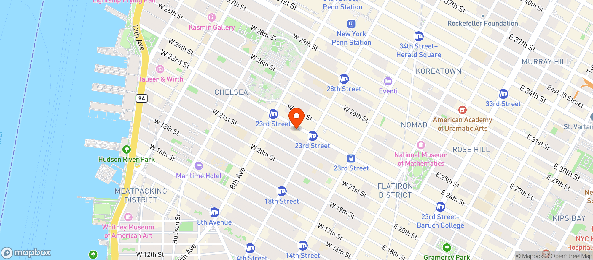 Map showing Chelsea Hotel