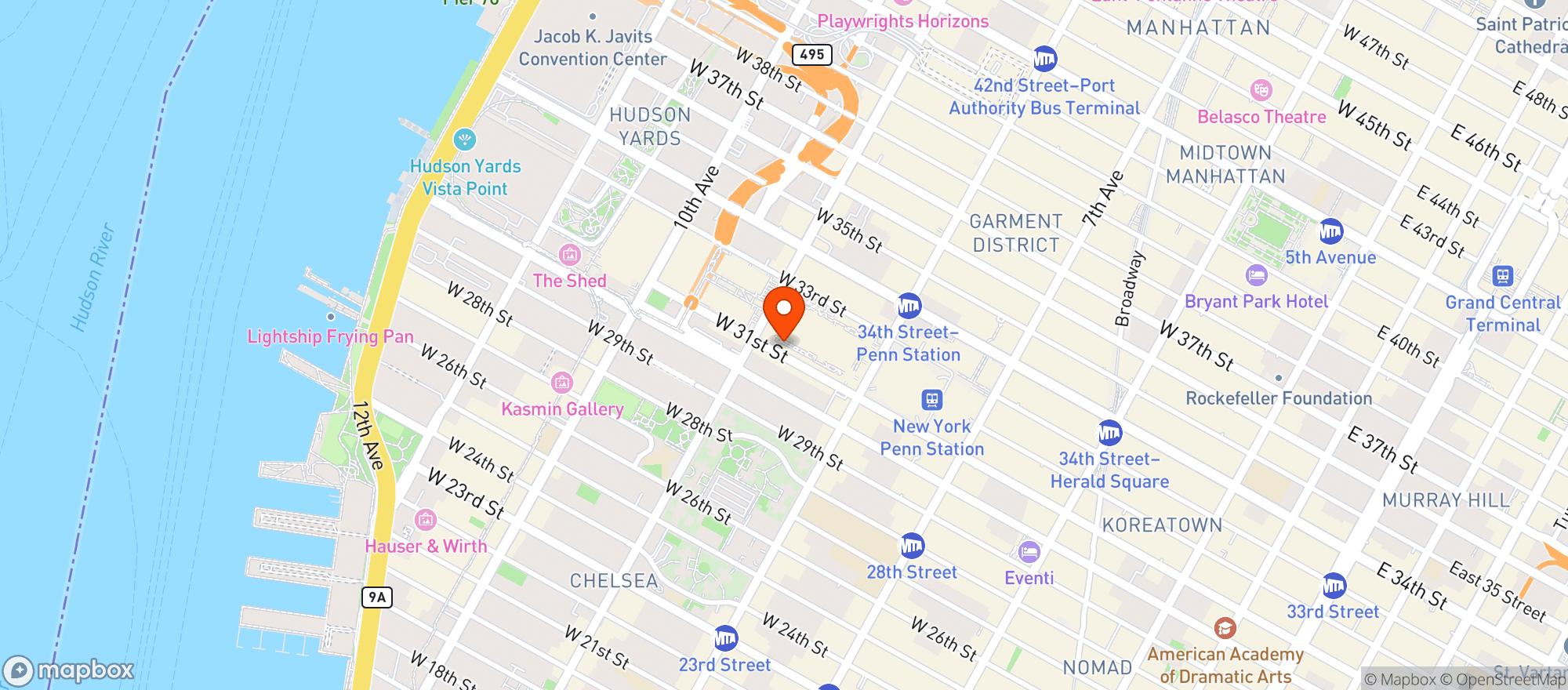Map showing Duane Reade #21350
