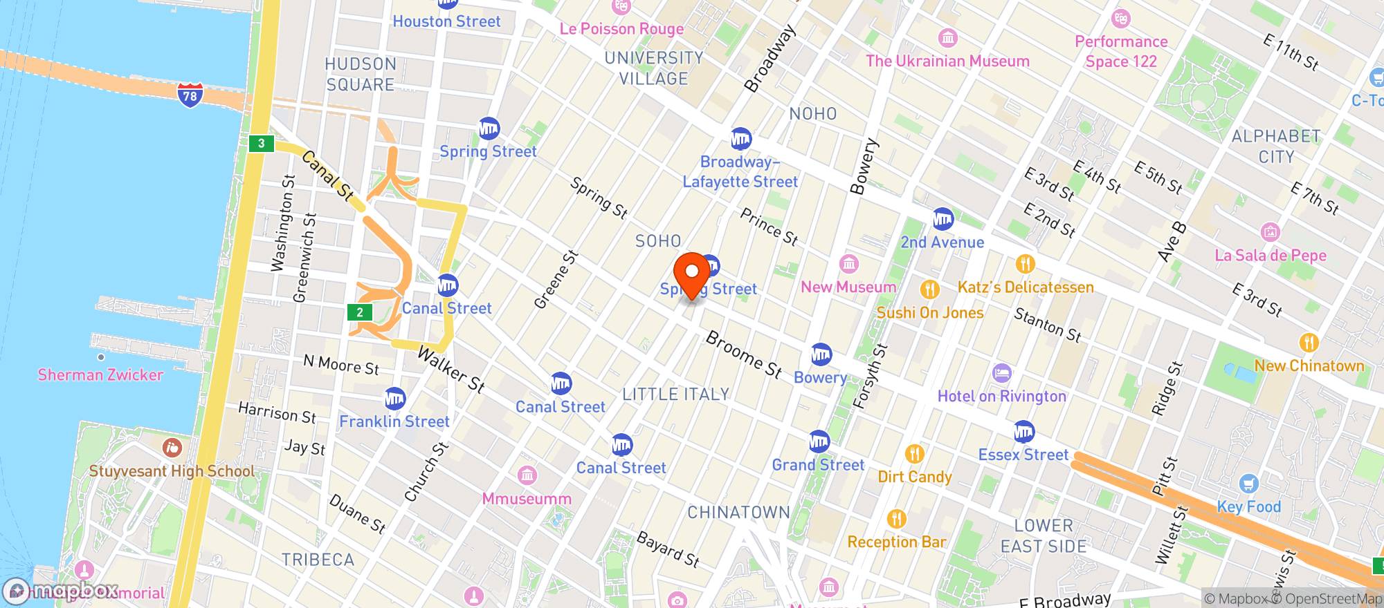 Map showing La Esquina Mexican Restaurant