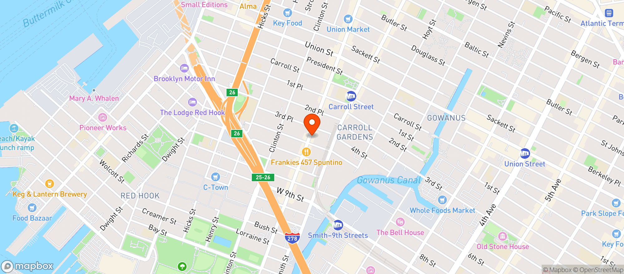 Map showing Prospect Market