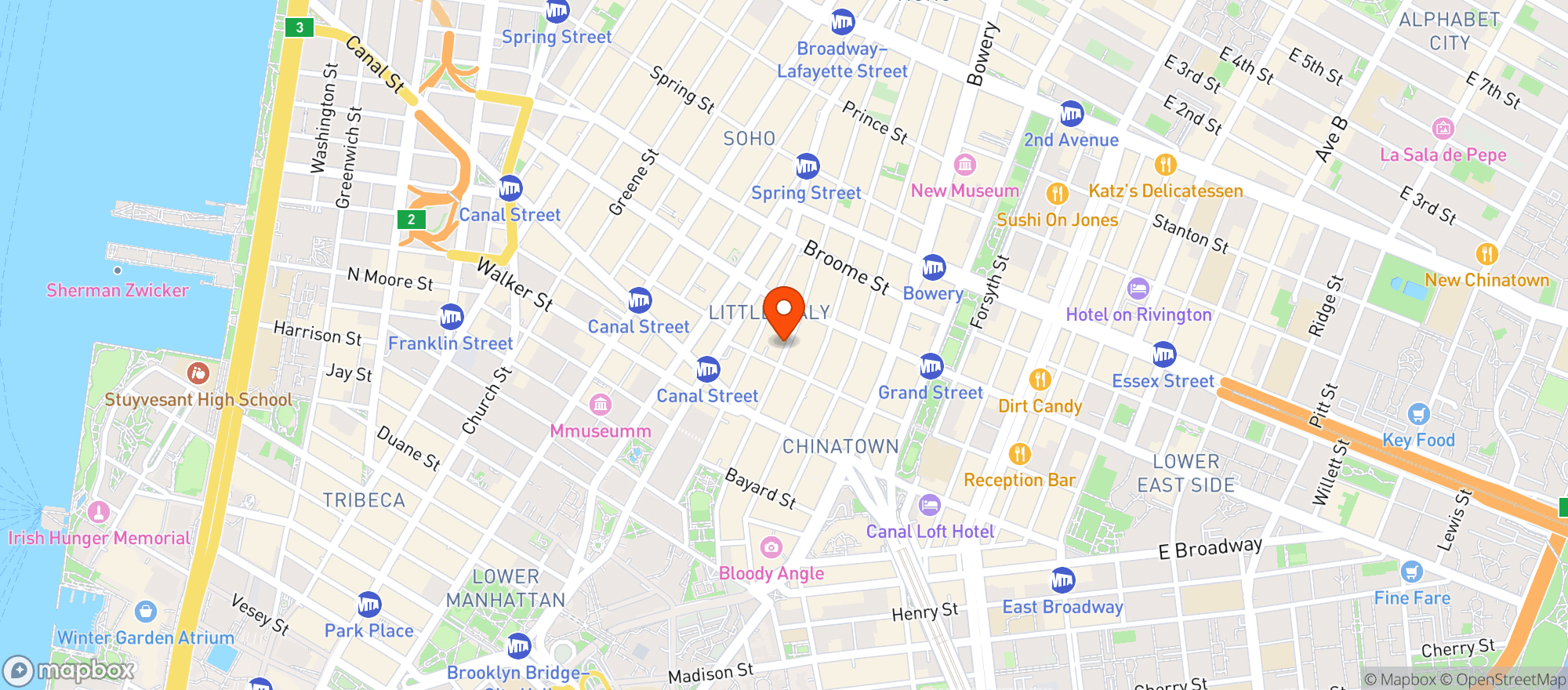 Map showing Osteria Barocca