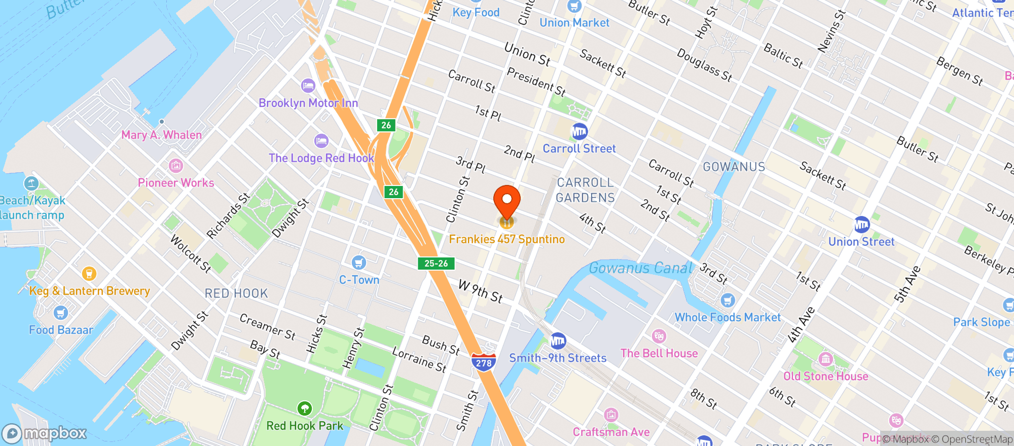 Map showing Frankies 457