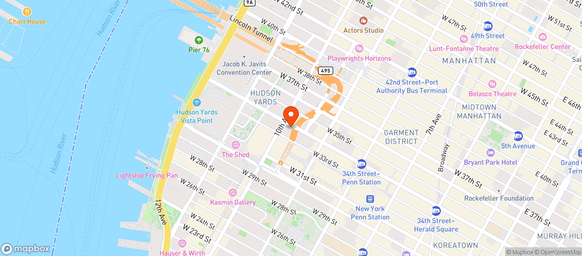 Map showing 34th street Wine and spirits