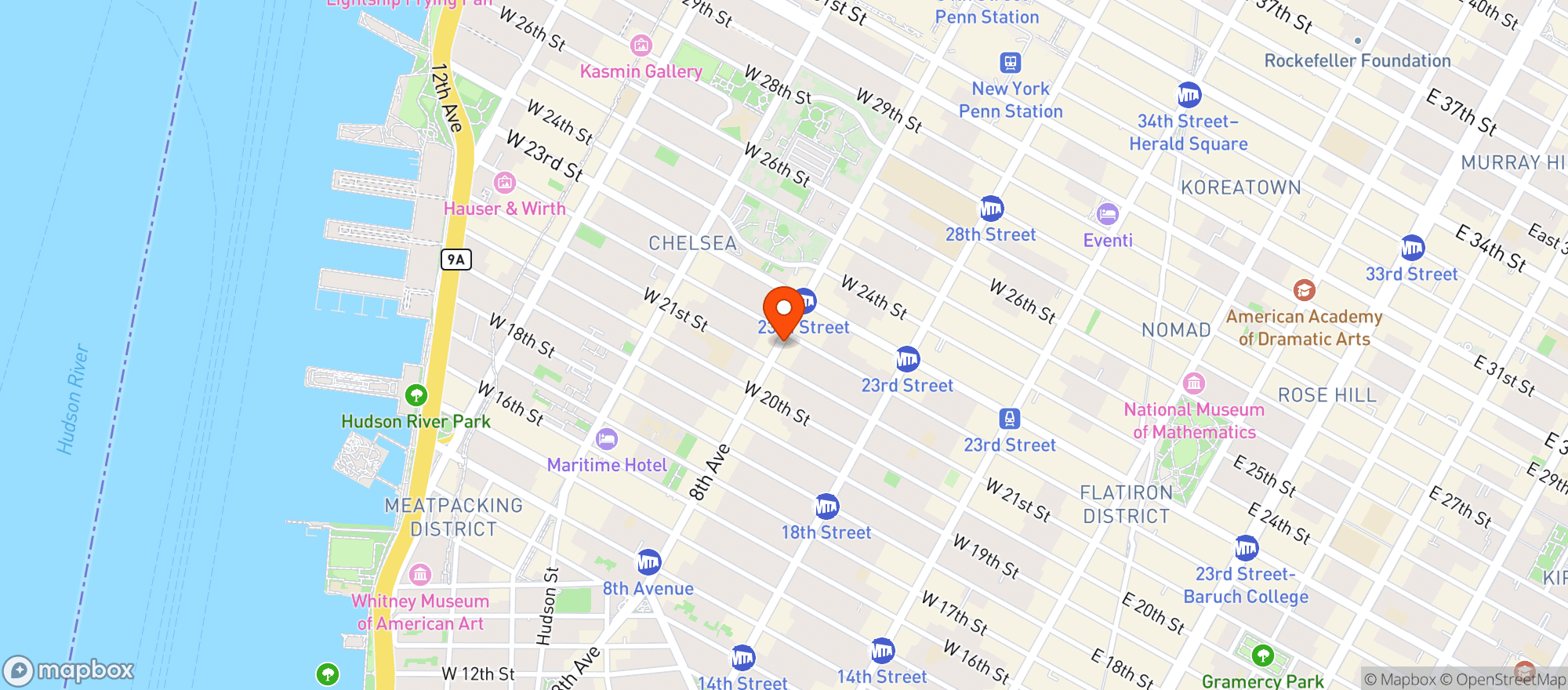 Map showing SPIRITED AWAY (8TH AVE)
