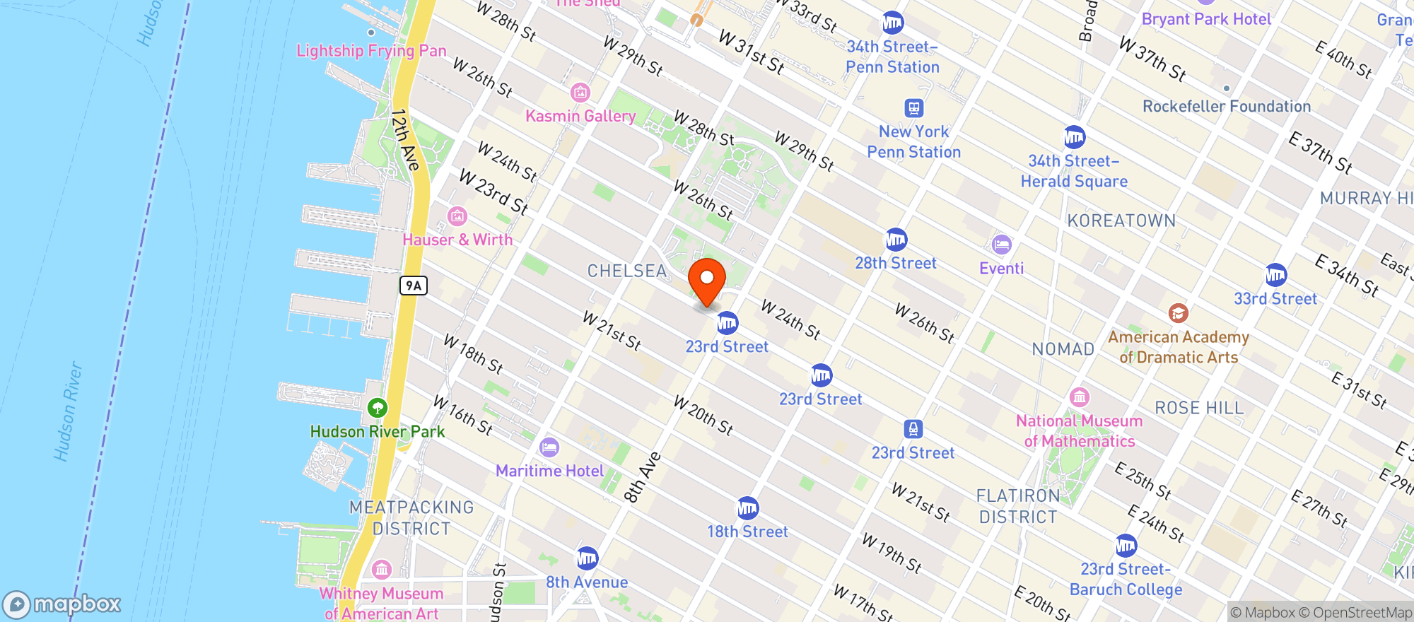Map showing Zia Maria Pizzeria Restaurant