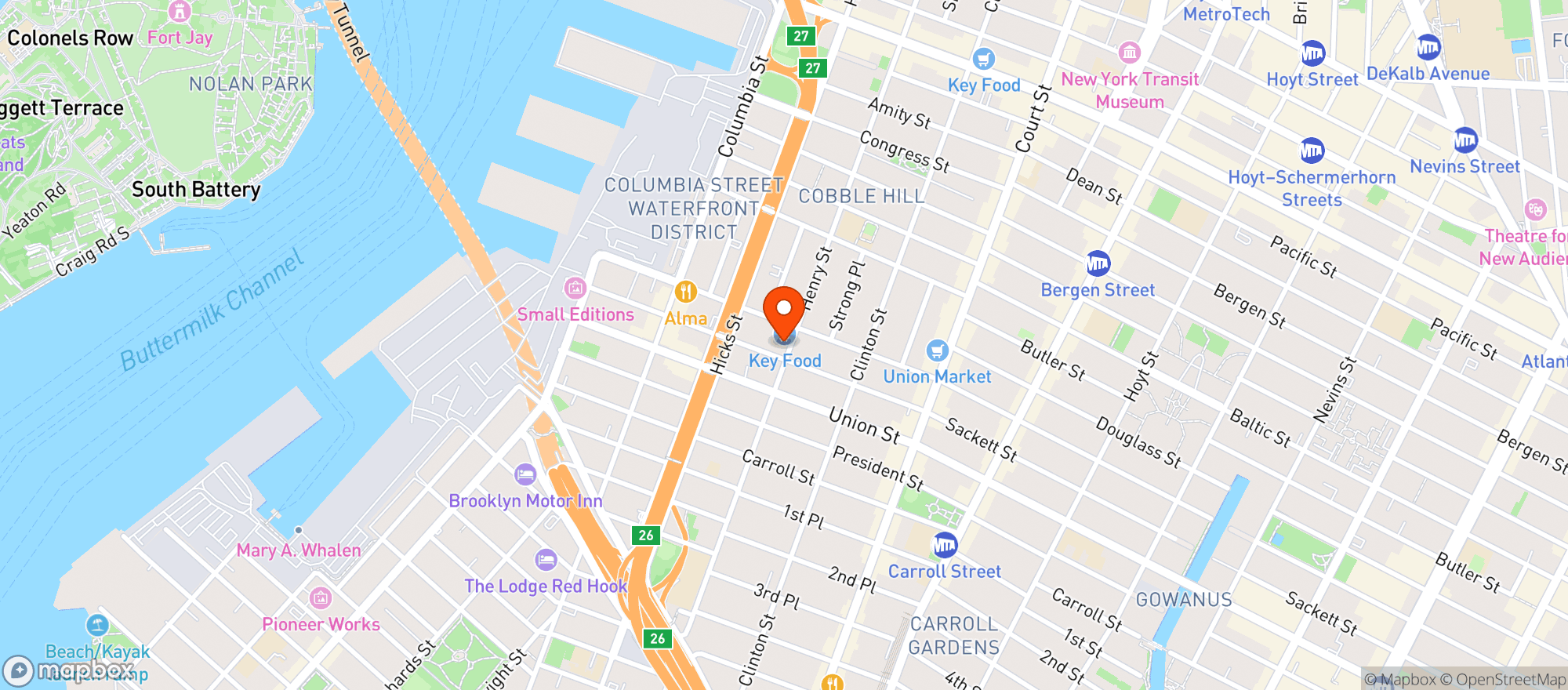 Map showing Henry Street Wines & Liquors