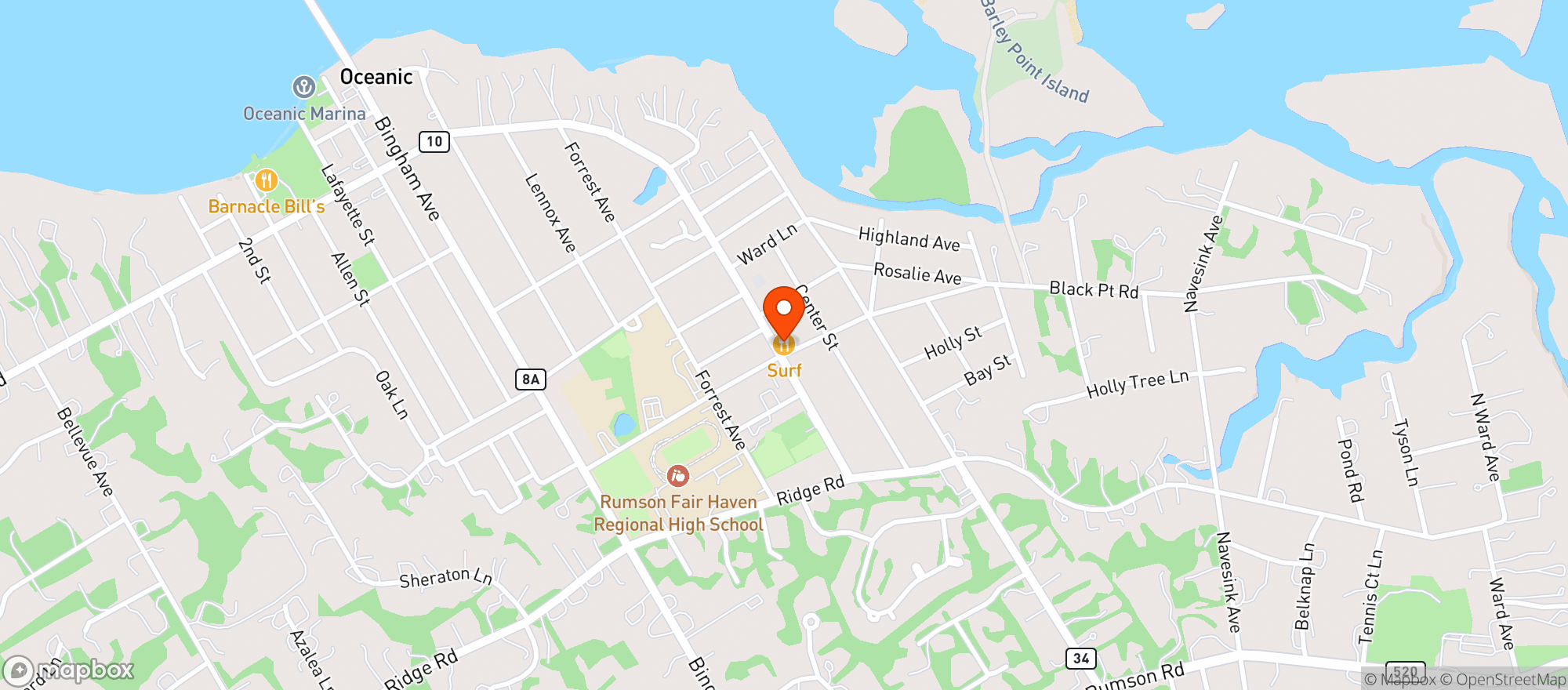Map showing River Pointe Inn