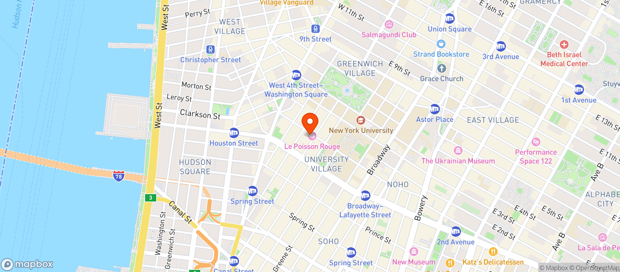 Map showing Le Poisson Rouge