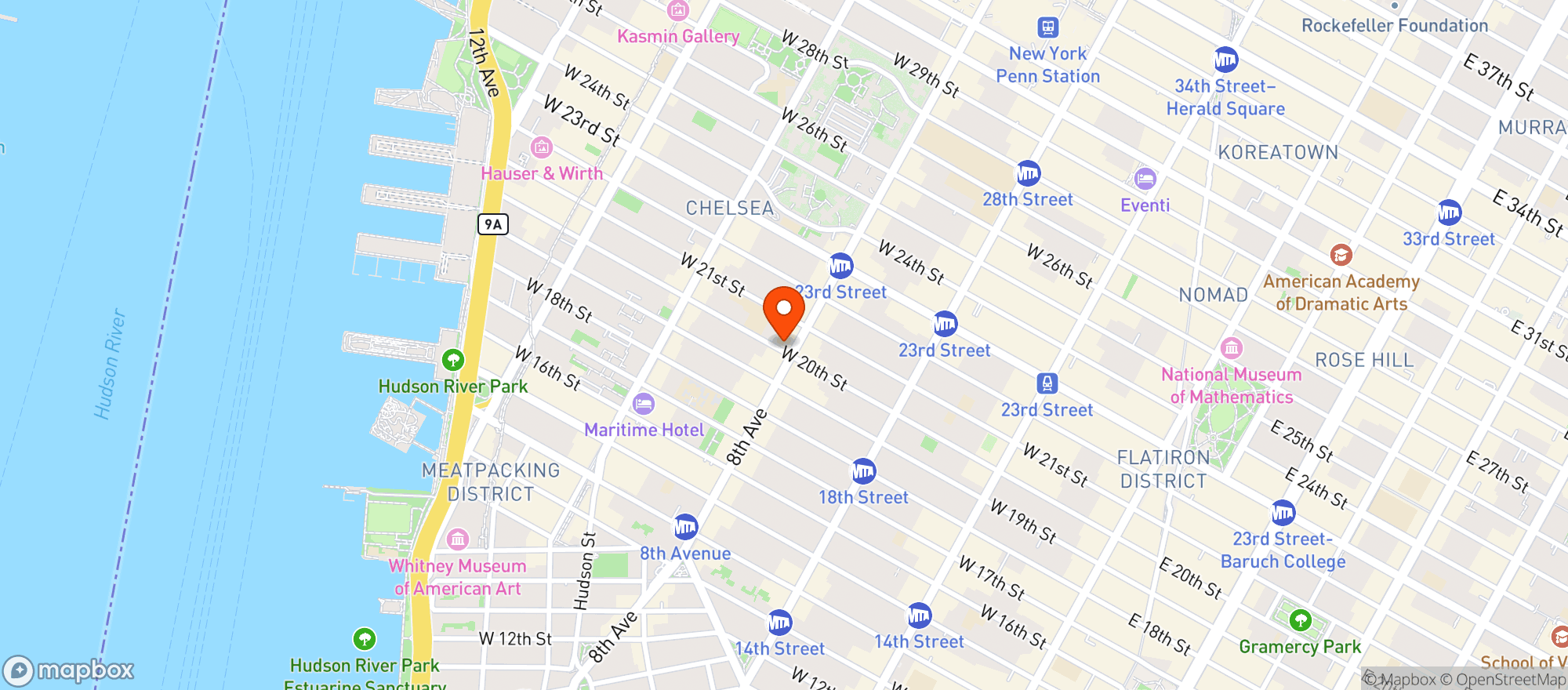 Map showing Adams Marketplace