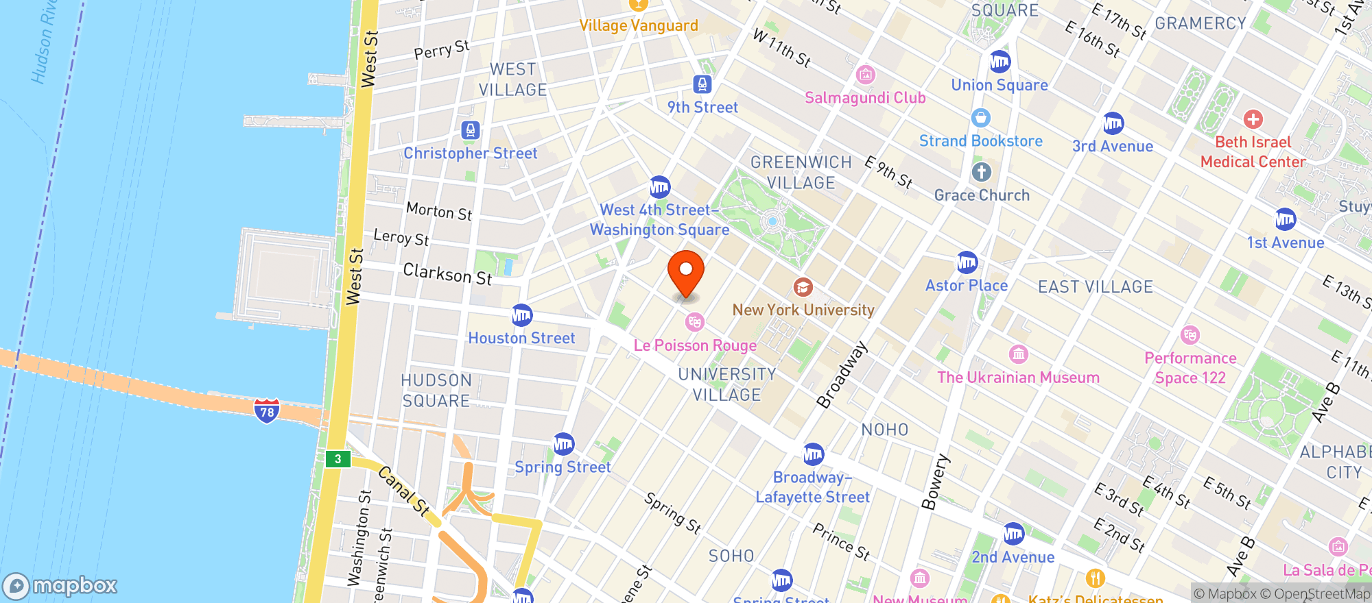 Map showing Super Burrito