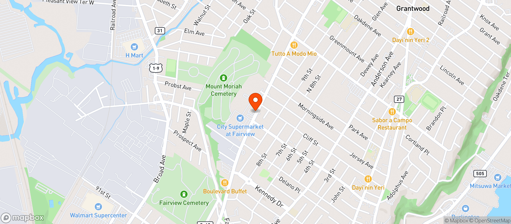 Map showing City Supermarket