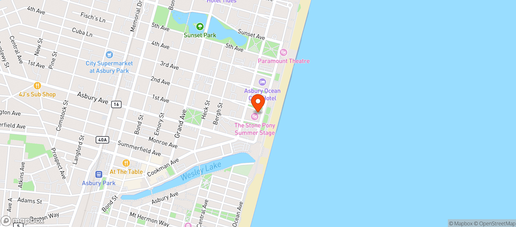 Map showing Stone Pony
