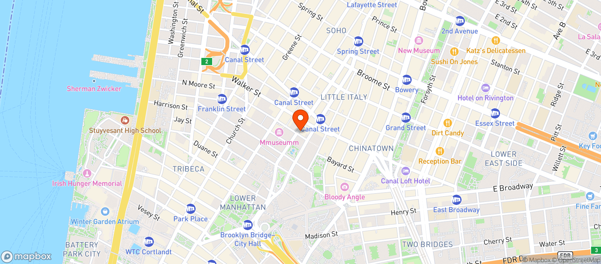 Map showing Dctv