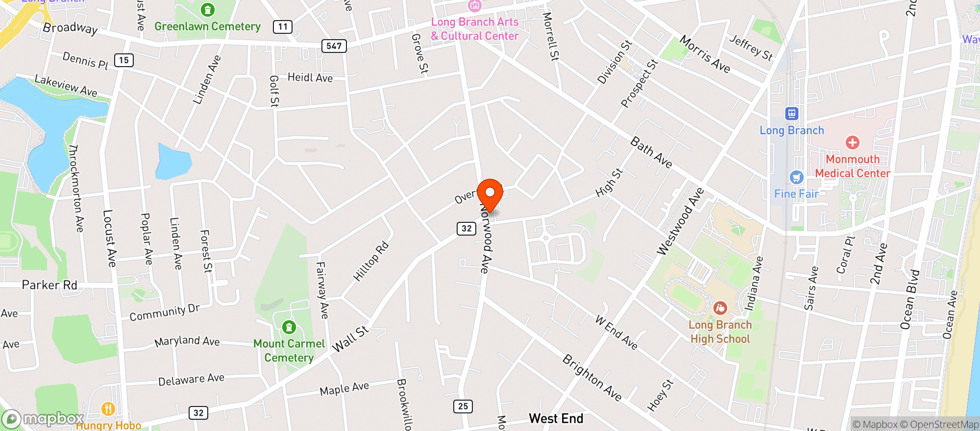 Map showing Falvo S Liquors