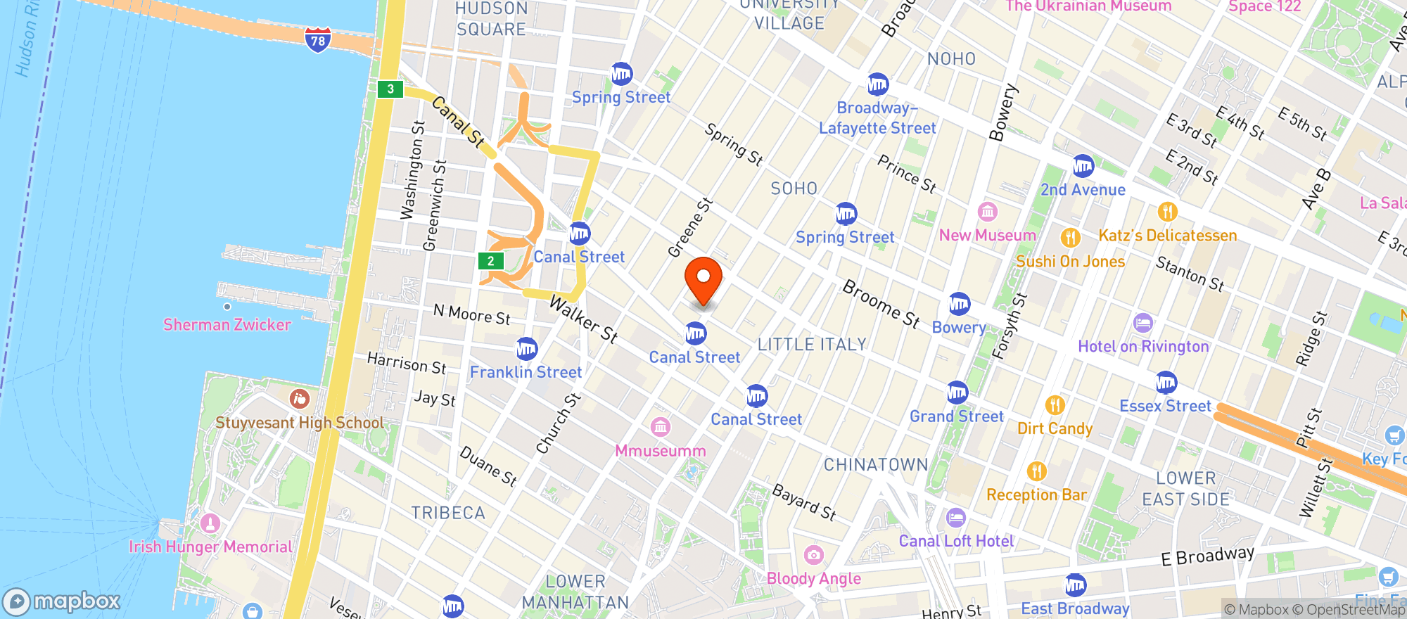 Map showing Dr. Pennskin Broadway