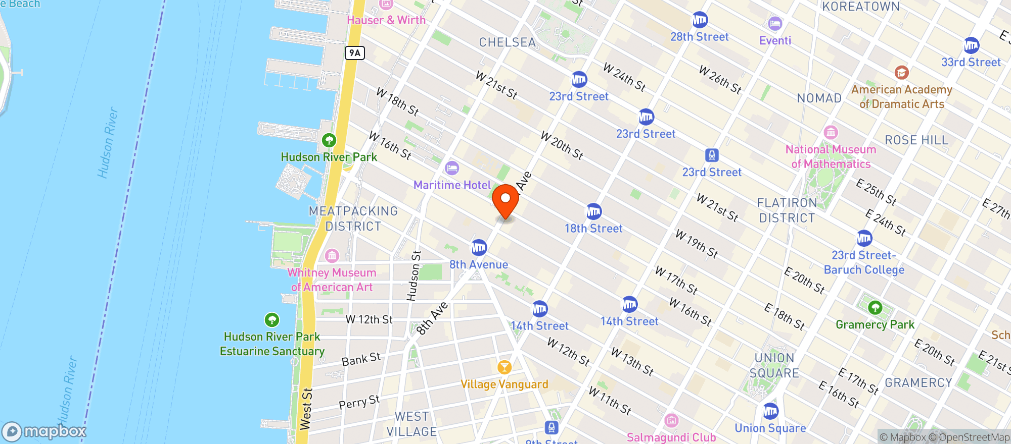 Map showing Chelsea Trattoria