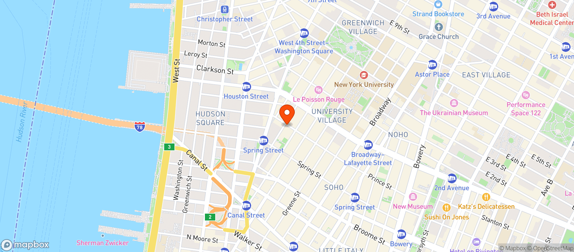Map showing Soho News International