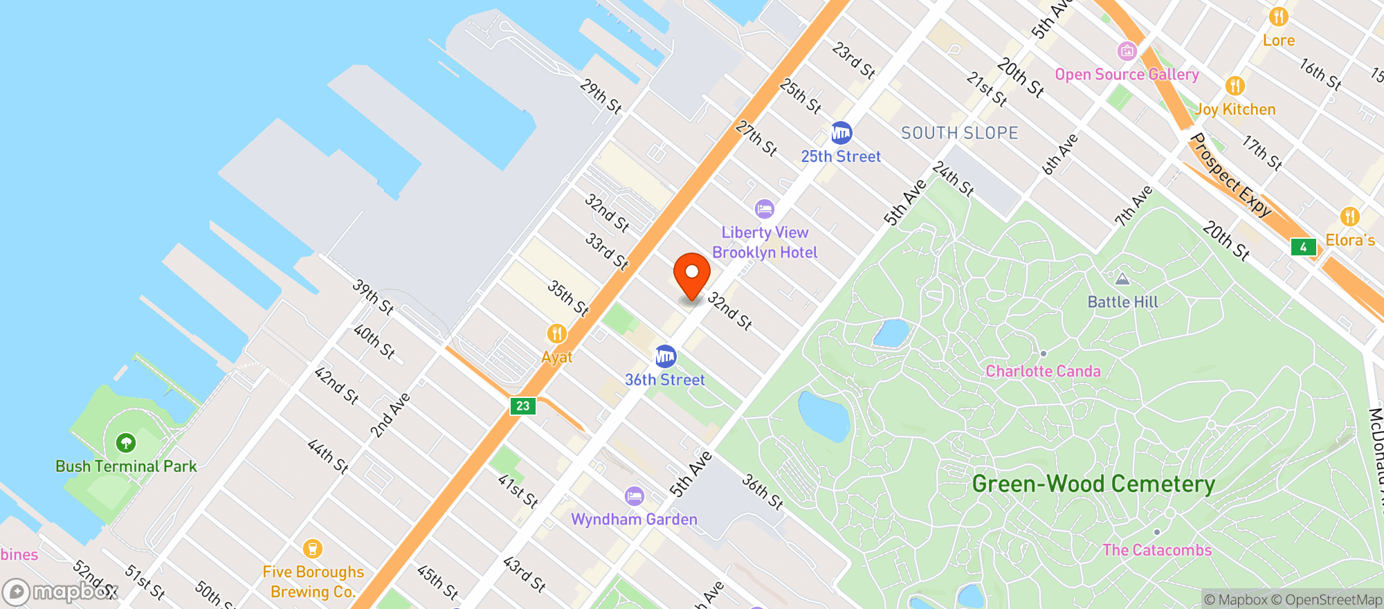 Map showing On The Rocks