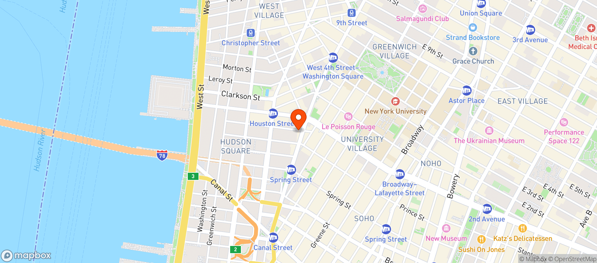 Map showing New Mekong Restaurant