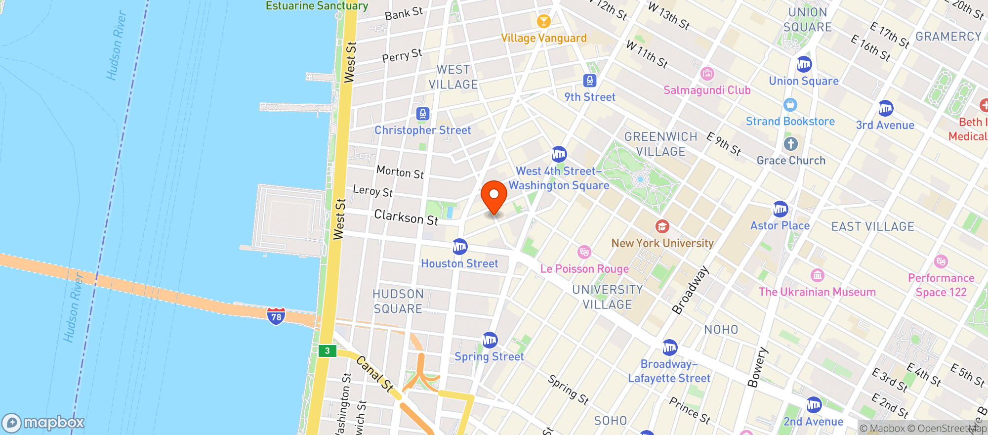 Map showing Carta Wine Bar