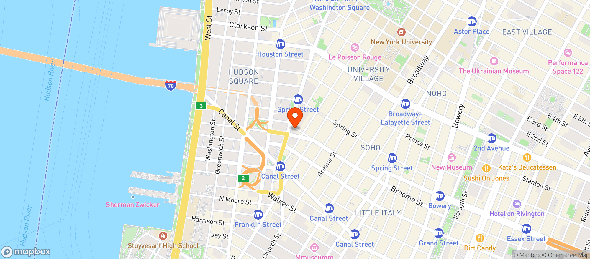 Map showing Black Tap Craft Burgers & Beer