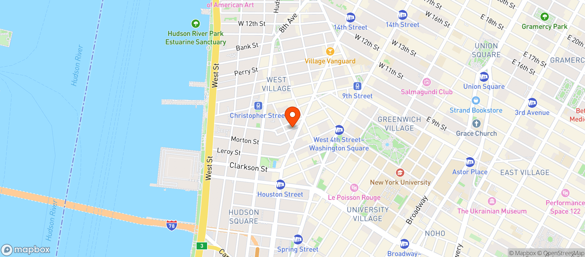 Map showing Sushi Nakazawa