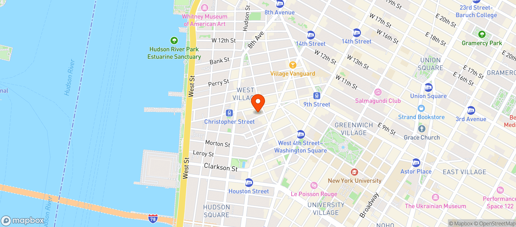 Map showing Emmett's on Grove