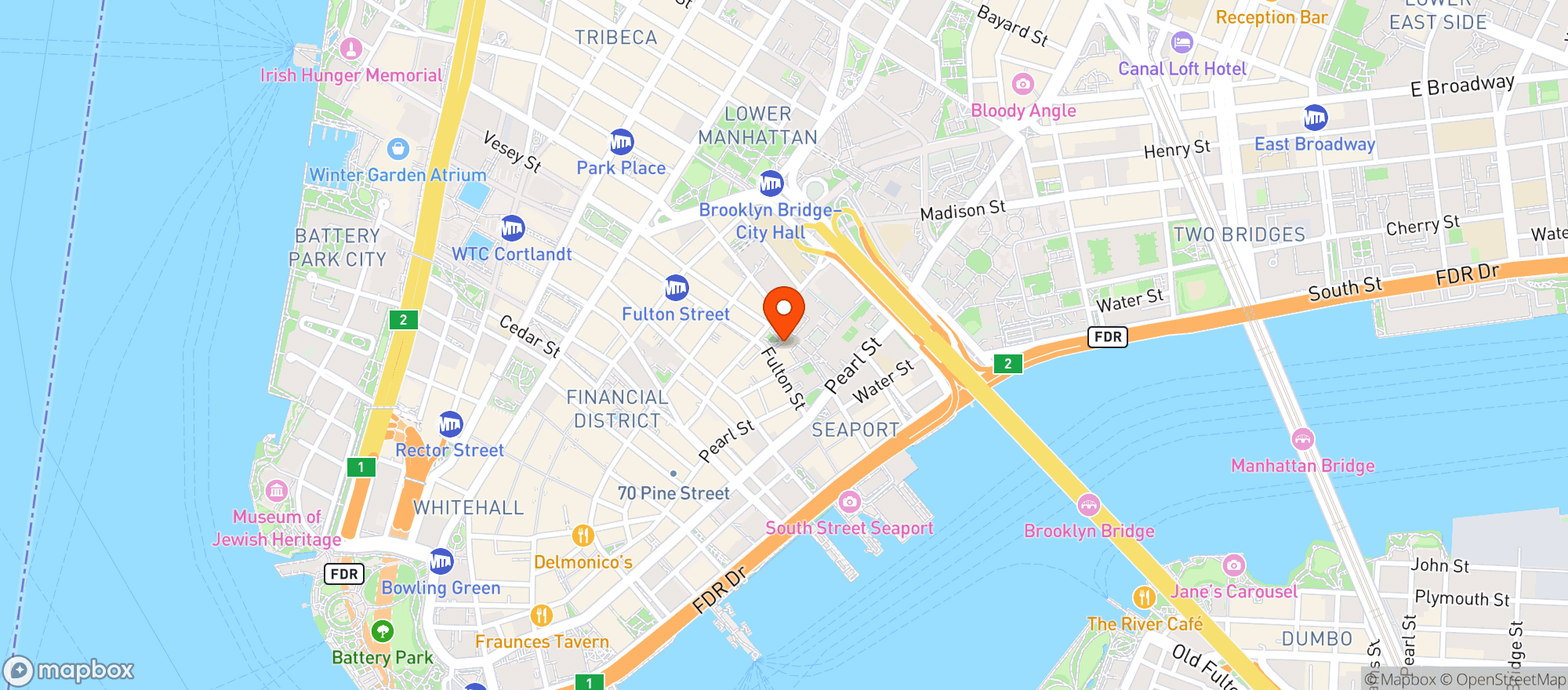 Map showing Keste Wall Street