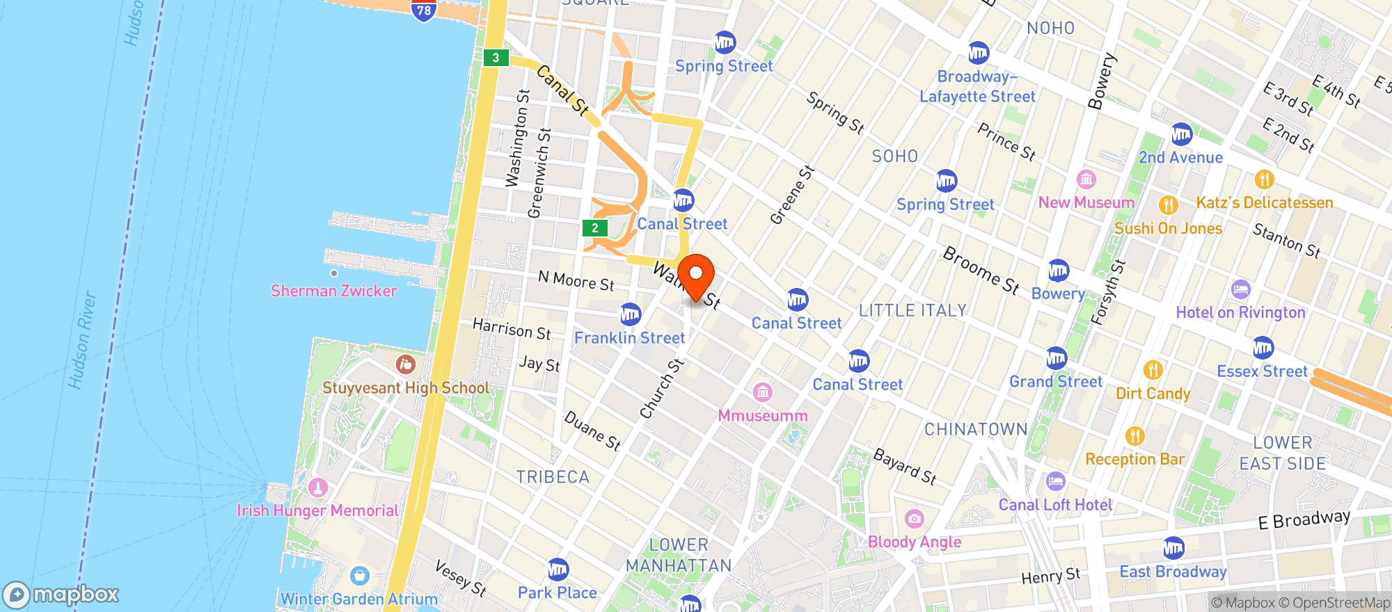 Map showing Roxy Cinema New York