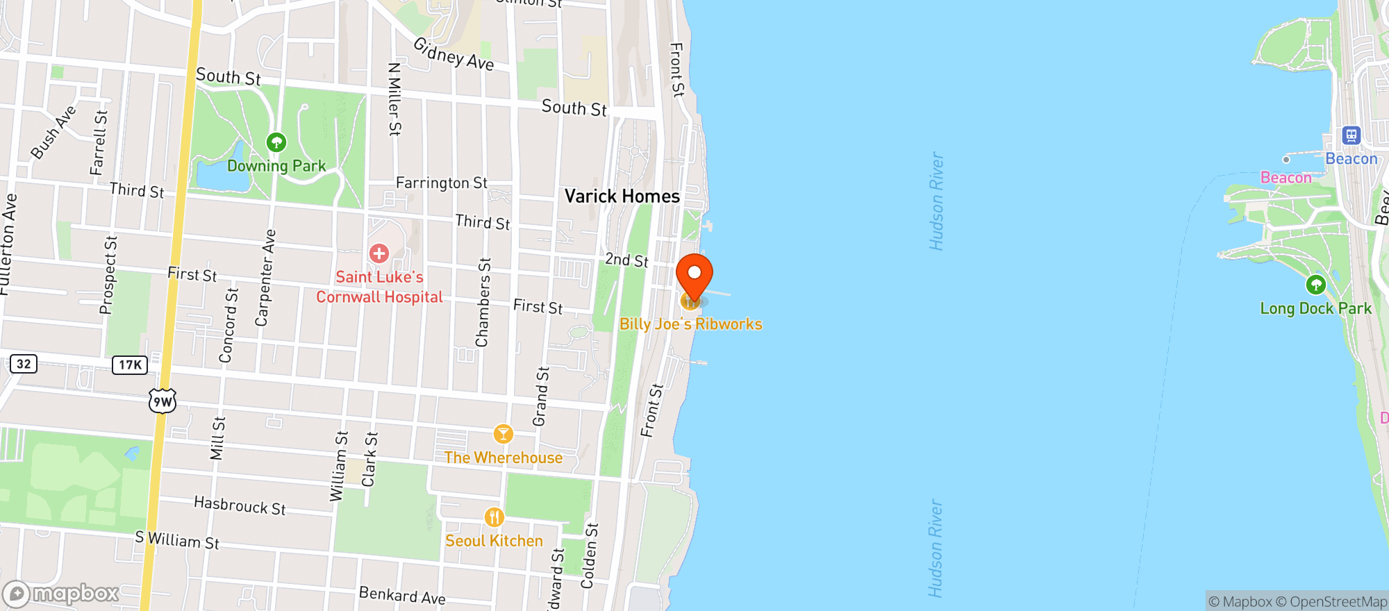 Map showing Billy Joes Ribworks