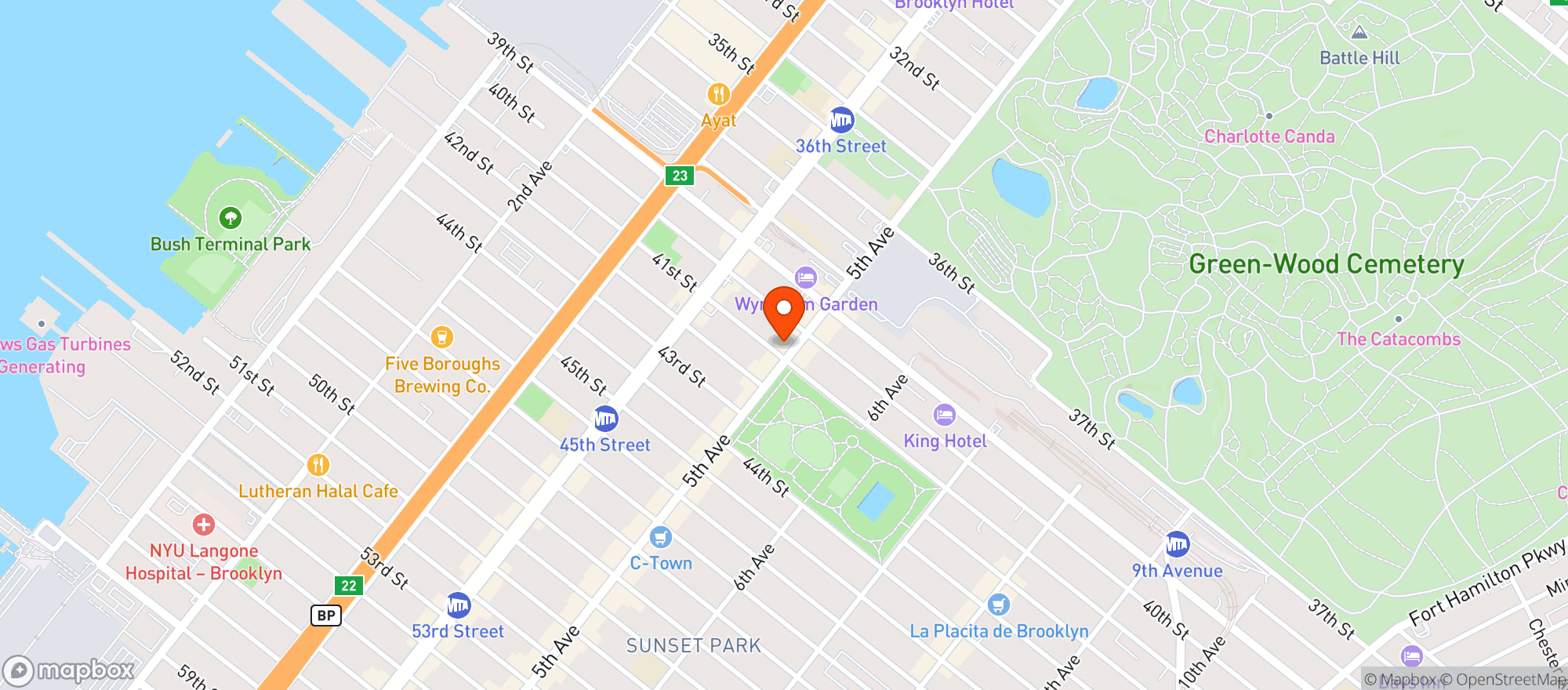 Map showing Judy's