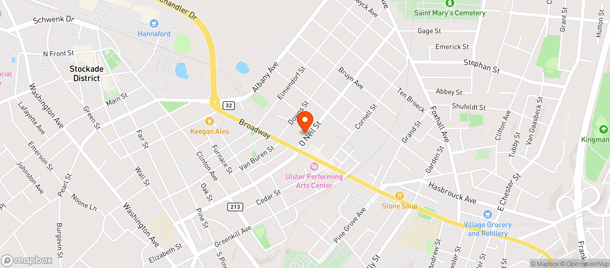 Map showing Kestrel Tavern