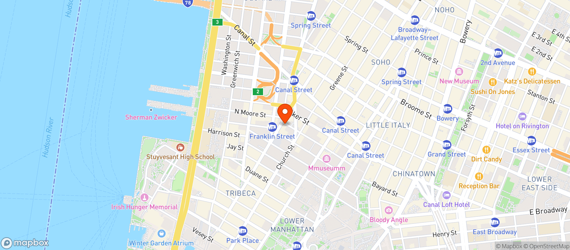 Map showing One White Street