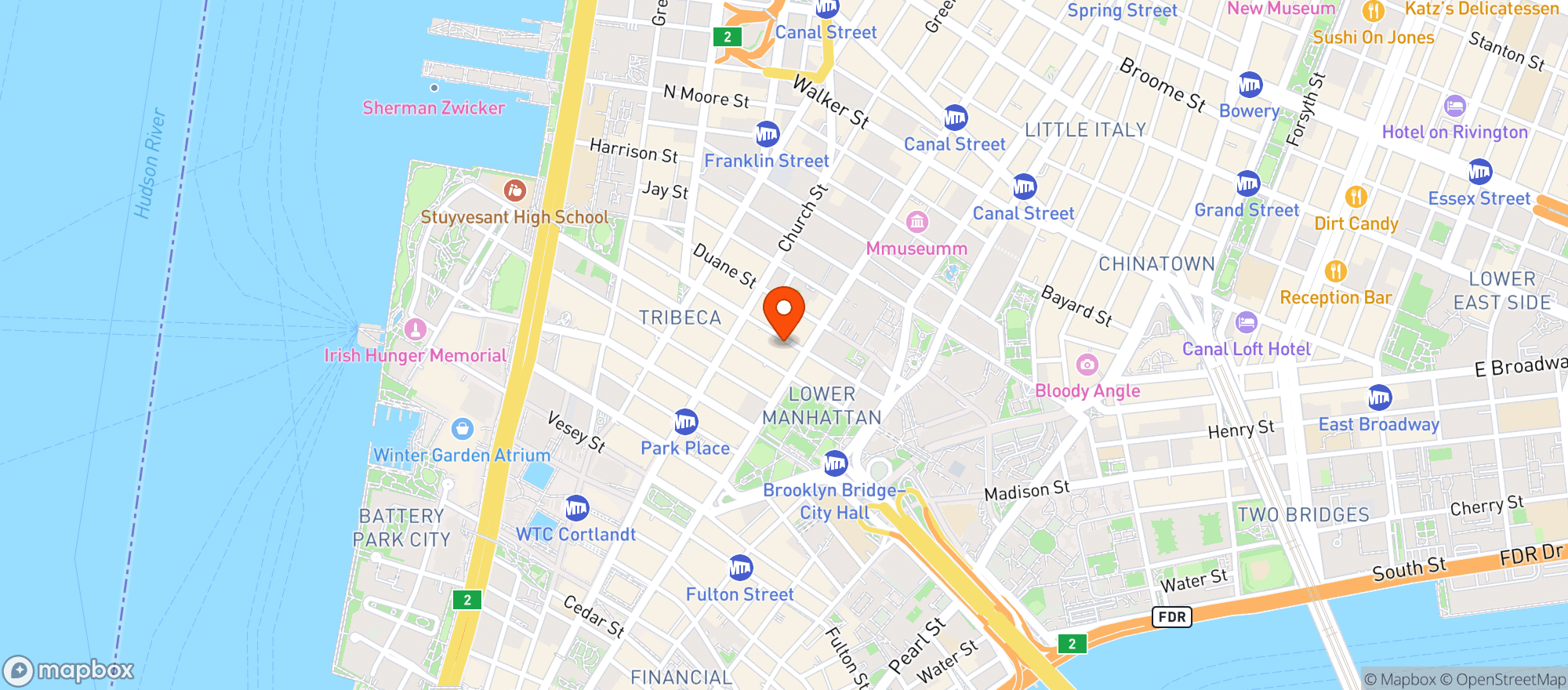 Map showing Reade Tavern